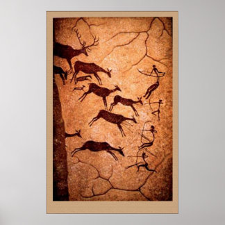 Poster Chasse au stade Lascaux