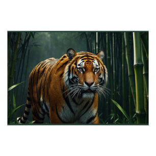 Poster Chasse au tigre dans Bamboo Grove