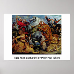 Poster Chasse Au Tigre Et Au Lion Par Peter Paul Rubens