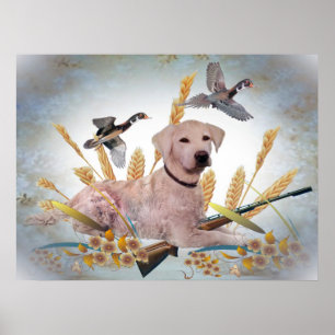 Poster Chasse aux canards de laboratoire jaune Imprimer