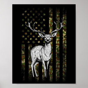 Poster Chasse aux cerfs blancs Cadeaux de chasseur de cha