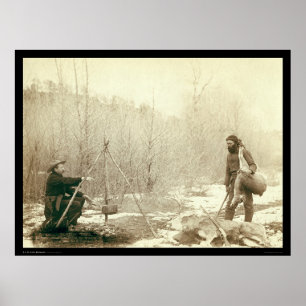 Poster Chasse aux cerfs dans Deadwood Dakota du Sud 1887