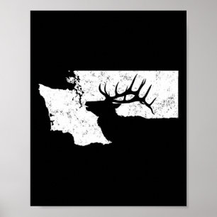 Poster Chasse aux Elks de Washington T Shirt - Bull Elk S
