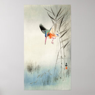 Poster Chasse aux martin-pêcheurs - Ohara Koson - Art Vin