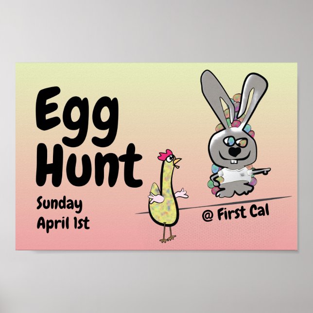 Poster Chasse aux oeufs de Pâques (Devant)