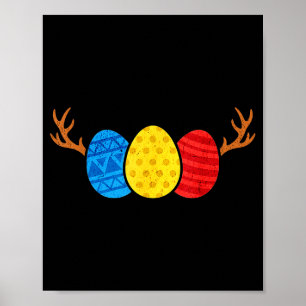 Poster Chasse aux œufs de Pâques Cerfs Bois drôle Chasse