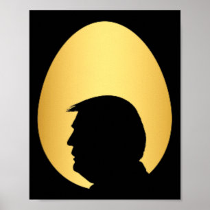 Poster Chasse aux œufs d'or poche Trump 45 47 silhouette 
