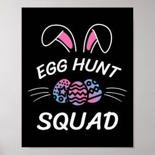 Poster Chasse aux oeufs Squad saison de chasse Funny Jour
