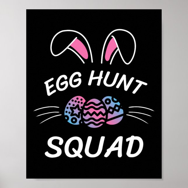 Poster Chasse aux oeufs Squad saison de chasse Funny Jour (Devant)