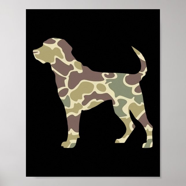 Poster Chasse Camo Old School Chien (Devant)
