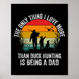 Poster Chasse De Canard Drôle Avec Papa Chien Design Pour