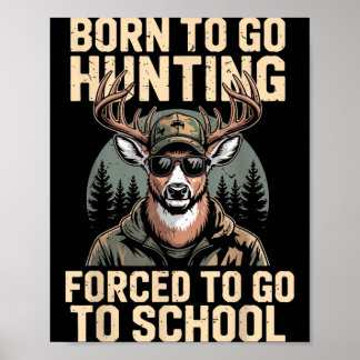 Poster Chasse de cerfs de camouflage de jeunesse née chas