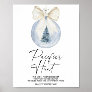 Poster Chasse de la sucette d'hiver baby shower de jeu po