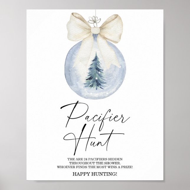 Poster Chasse de la sucette d'hiver baby shower de jeu po (Devant)