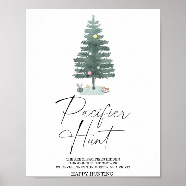 Poster Chasse de la sucette d'hiver baby shower de jeu po (Devant)