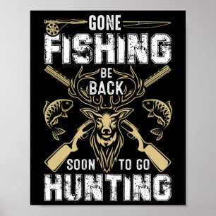 Poster Chasse drôle de cerf parti chasseur par Byck à la