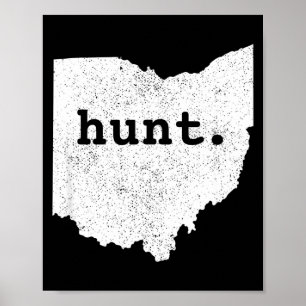 Poster Chasse Ohio Bowhunting État Chasse au cerf Cadeau 
