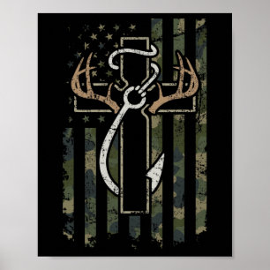 Poster Chasse Pêche Foi - Chasseur Pêcheur Chrétien