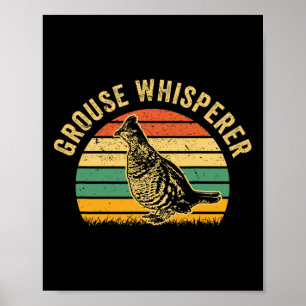 Poster Chasse Râpé Oiseau - Drôle Whisperer Retro