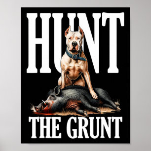 Poster Chasser Le Chien Grunt Chasse Avec Dogo Argentino 