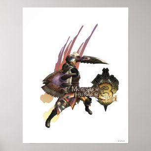 Poster Chasseur avec épée et bouclier, Armure Jaggi