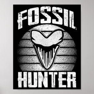 Poster Chasseur de fossiles Mégalodon Dent de requin préh