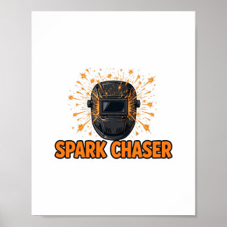 Poster Chasseur d'étincelles — Casque de soudure avec des