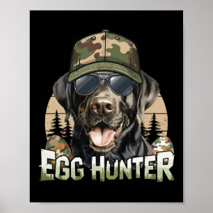 Poster Chasseur d'oeufs Casquette de Camo Black Labrador