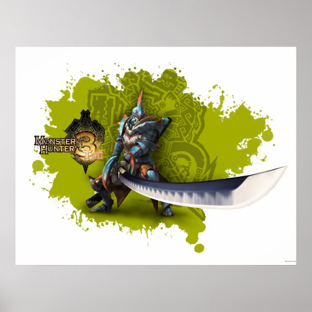 Poster Chasseur mâle avec épée longue et armure de lagiac (Devant)