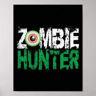 Poster Chasseur Zombie Chemise Halloween mignonne avec un