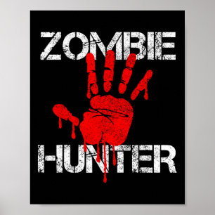 Poster Chasseur Zombie Halloween Chasse Sang Tenue main
