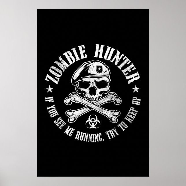 Poster chasseur zombie mort-vivant (Devant)