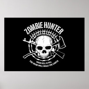 Poster chasseur zombie mort-vivant