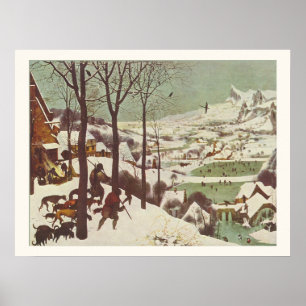 Poster Chasseurs dans le Pieter de Neige Brueghel l'Ancie