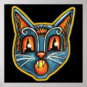 Poster Chat à la roulette Vintage Halloweenies