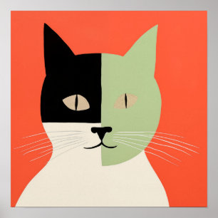 Poster Chat Abstrait