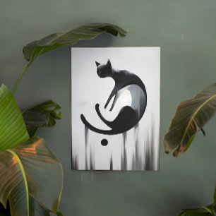 Poster Chat Abstrait moderne - Design minimaliste