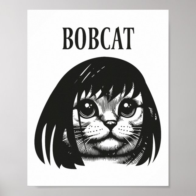 Poster Chat amusant Bob Coiffeur Bobcat Chats humoristiqu (Devant)