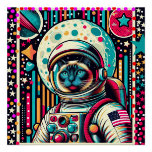 POSTER CHAT-ASTRONAUT 5 SIAMESE