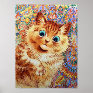 Poster Chat au gingembre, Louis Wain