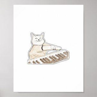 Poster Chat au piano