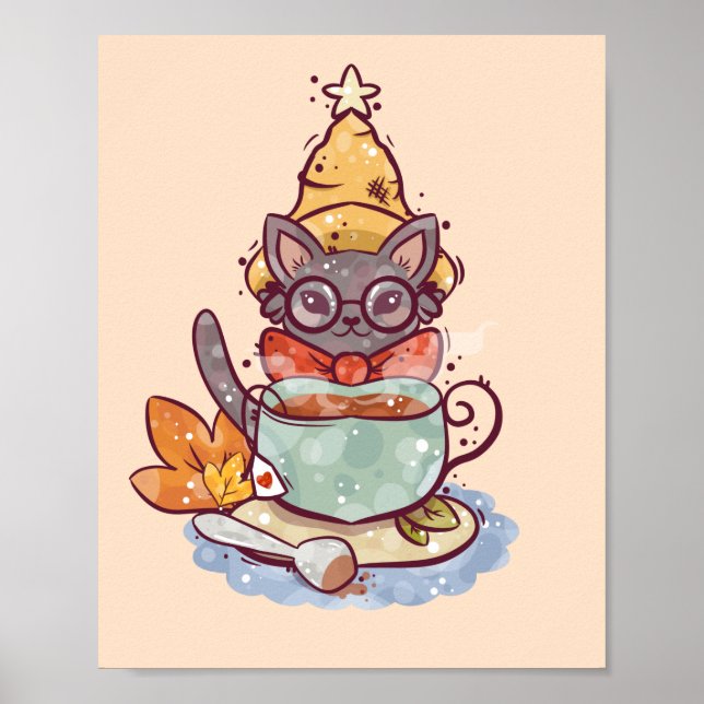 Poster Chat automnal (Devant)