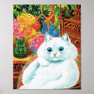 Poster Chat aux Fleurs, Louis Wain