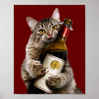 Chat Avec Bouteille De Vin