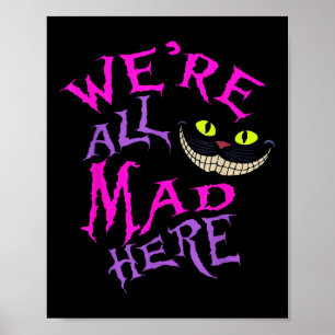 Poster Chat Avec Un Smile Mystérieux Étaient Tous Mad Ici