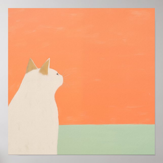 Poster Chat blanc (Devant)
