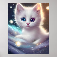 Chat blanc bouffé d'Imaginaire