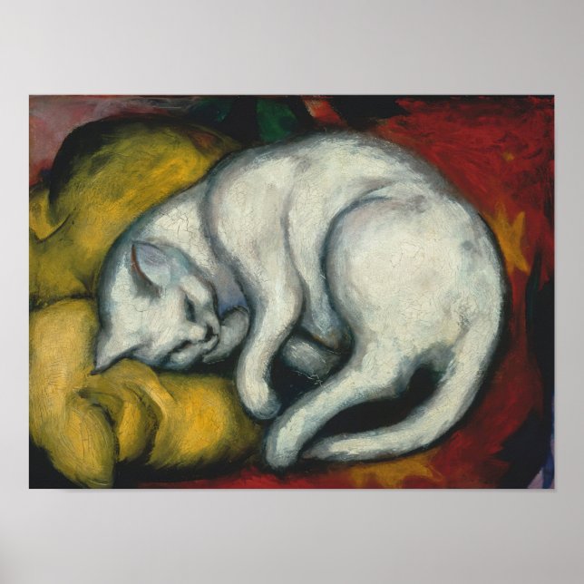 Poster Chat blanc, Franz Marc (Devant)