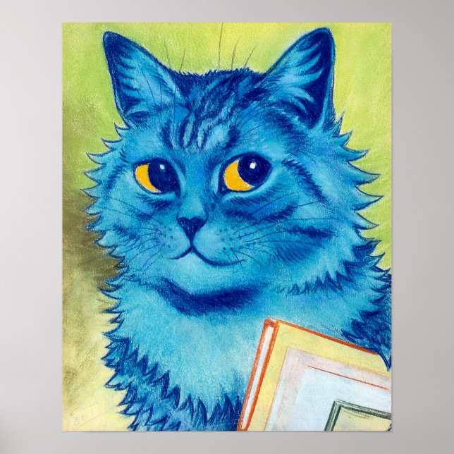 Poster Chat bleu, Louis Wain (Devant)