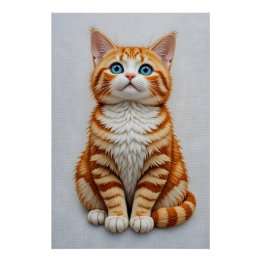 Poster Chat brodé